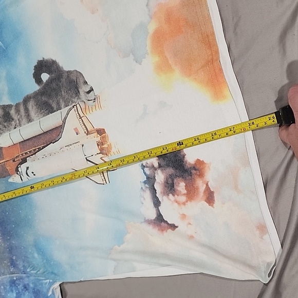 Adorable men cat #spaceshuttle shirt size L - Picture 3 of 8